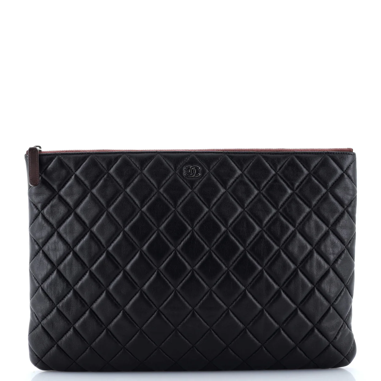O Case Clutch Quilted Lambskin Large - Deep Luxury