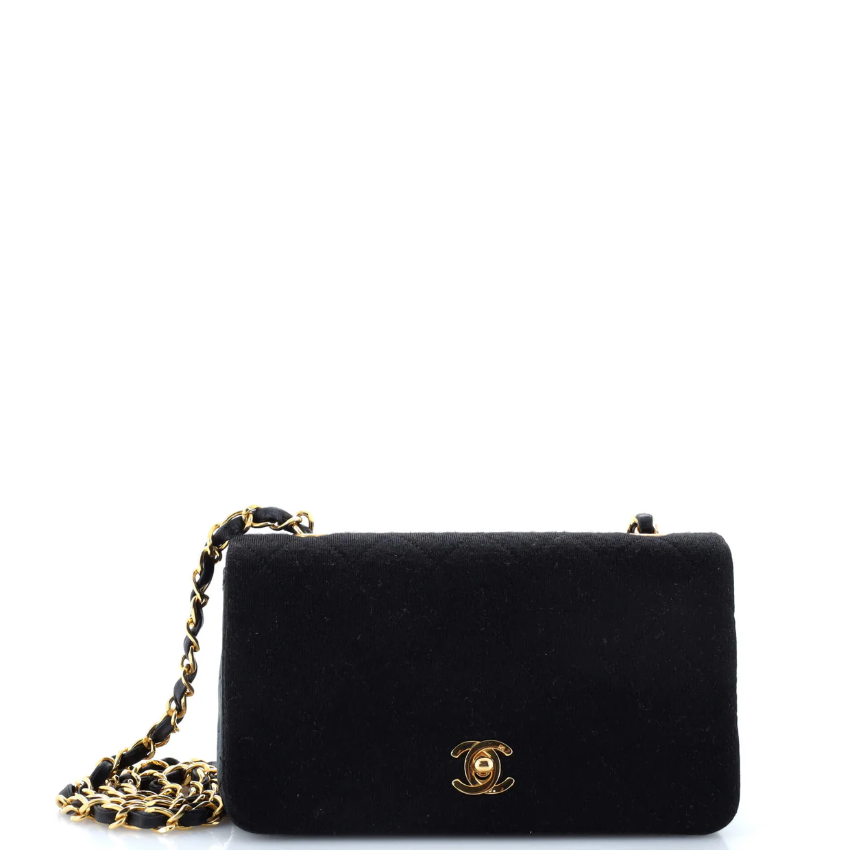 Vintage Full Flap Bag Quilted Jersey Mini - Deep Luxury