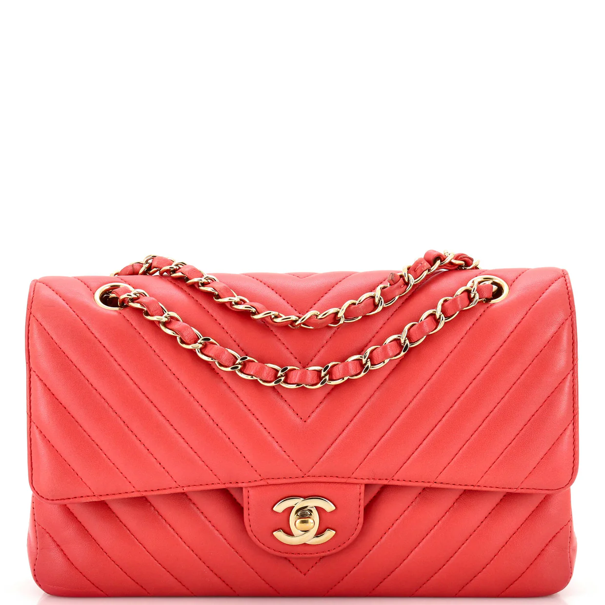 Classic Double Flap Bag Chevron Lambskin Medium - Deep Luxury