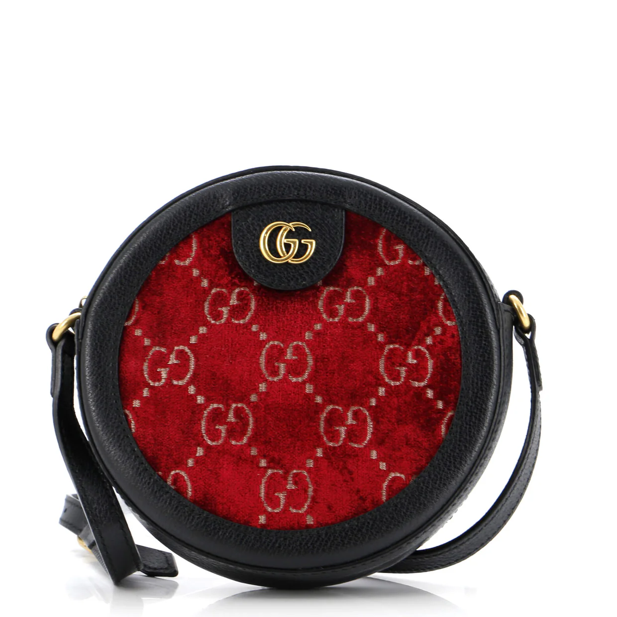 Ophidia Round Shoulder Bag GG Velvet Mini - Deep Luxury