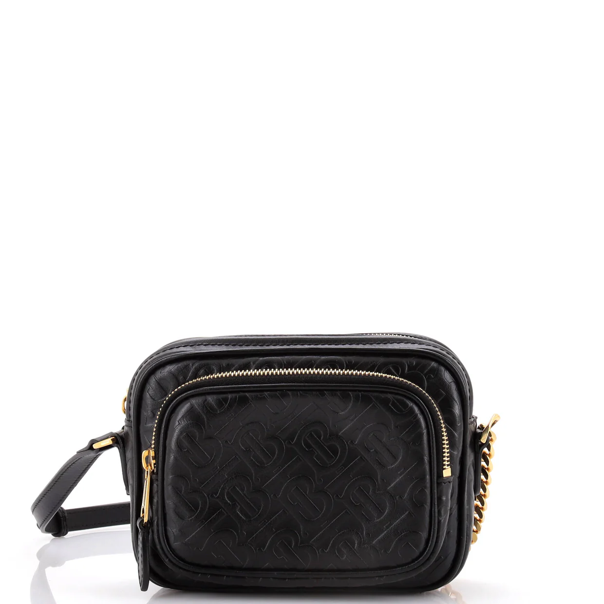 TB Camera Bag Monogram Embossed Leather Medium - Deep Luxury