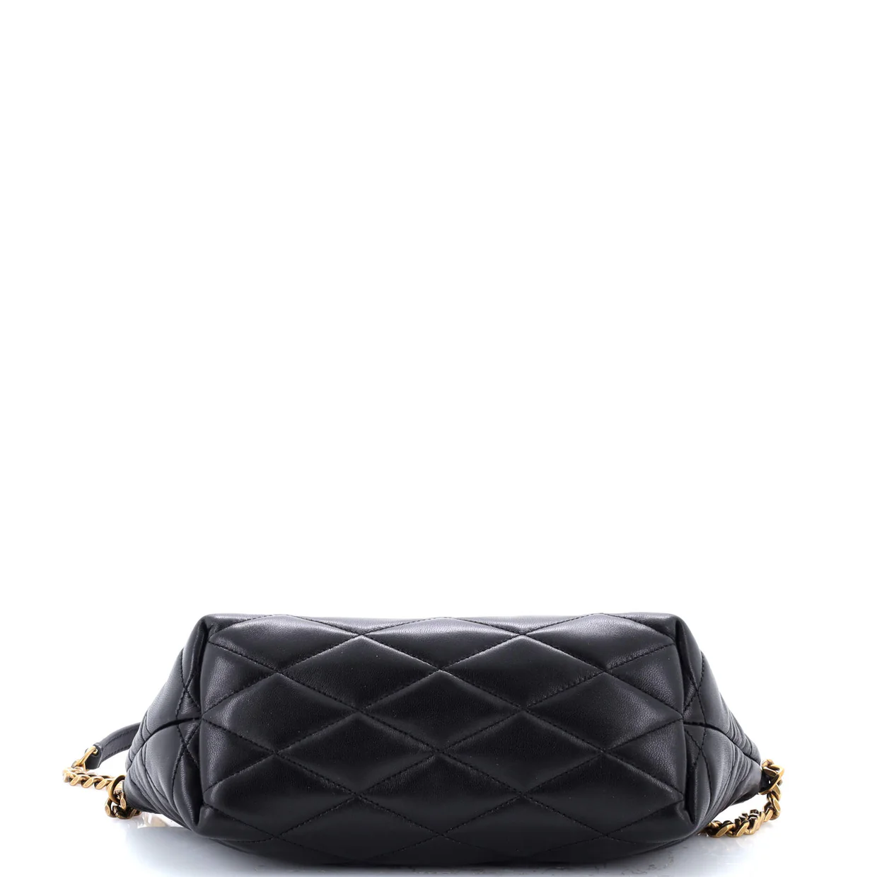 Gaby Zipped Chain Shoulder Bag Quilted Leather - Deep Luxury