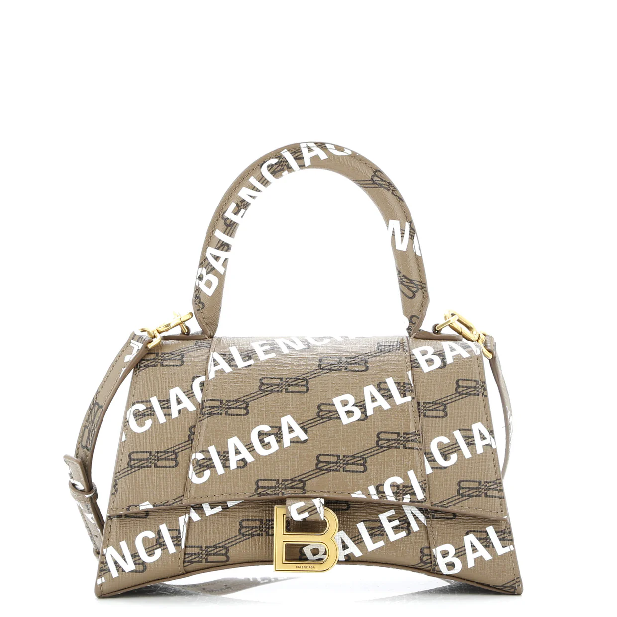 Hourglass Top Handle Bag Monogram Coated Canvas Small - Deep Luxury