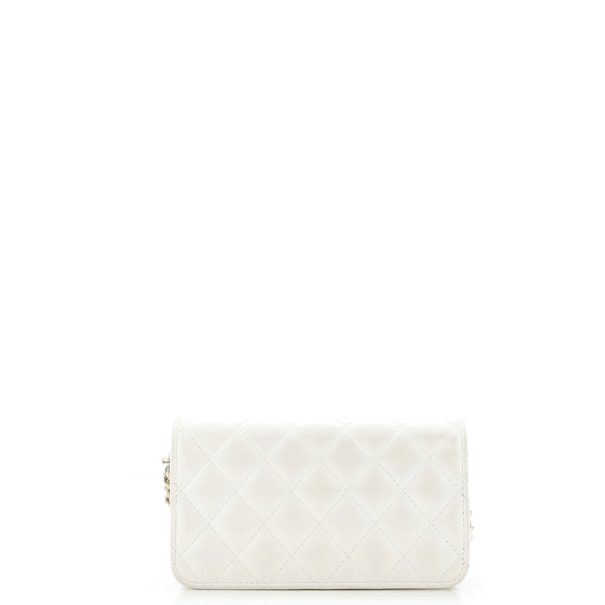 Tiny CC Link Flap Phone Holder with Chain Quilted Lambskin - Deep Luxury