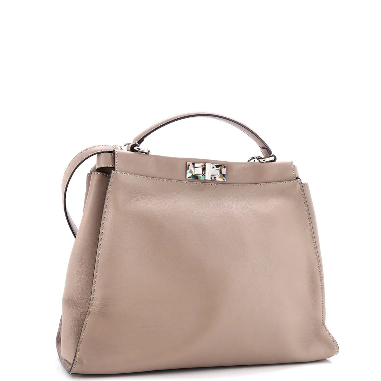 Peekaboo Bag Leather with Tortoise Detail Large - Deep Luxury