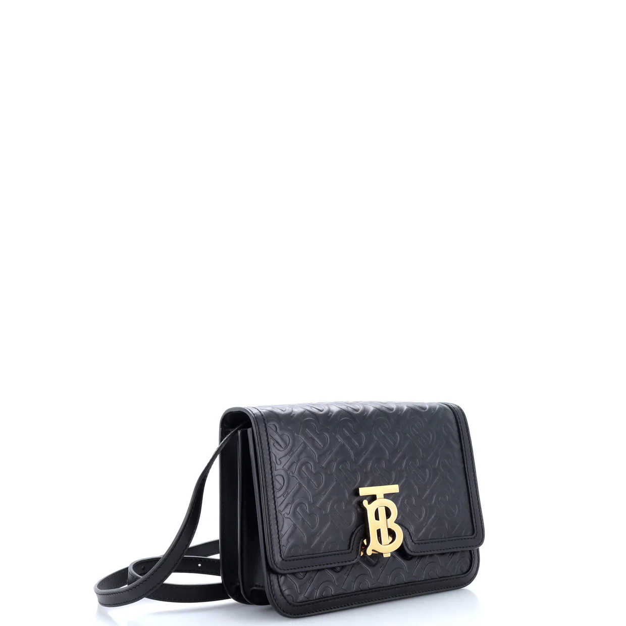 TB Flap Bag Monogram Embossed Leather Small - Deep Luxury