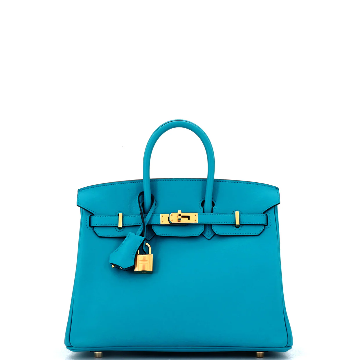 Birkin Handbag Bleu Frida Swift with Gold Hardware 25 - Deep Luxury