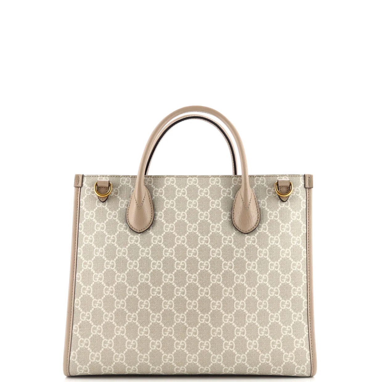 Interlocking G Tote GG Coated Canvas and Leather Small - Deep Luxury