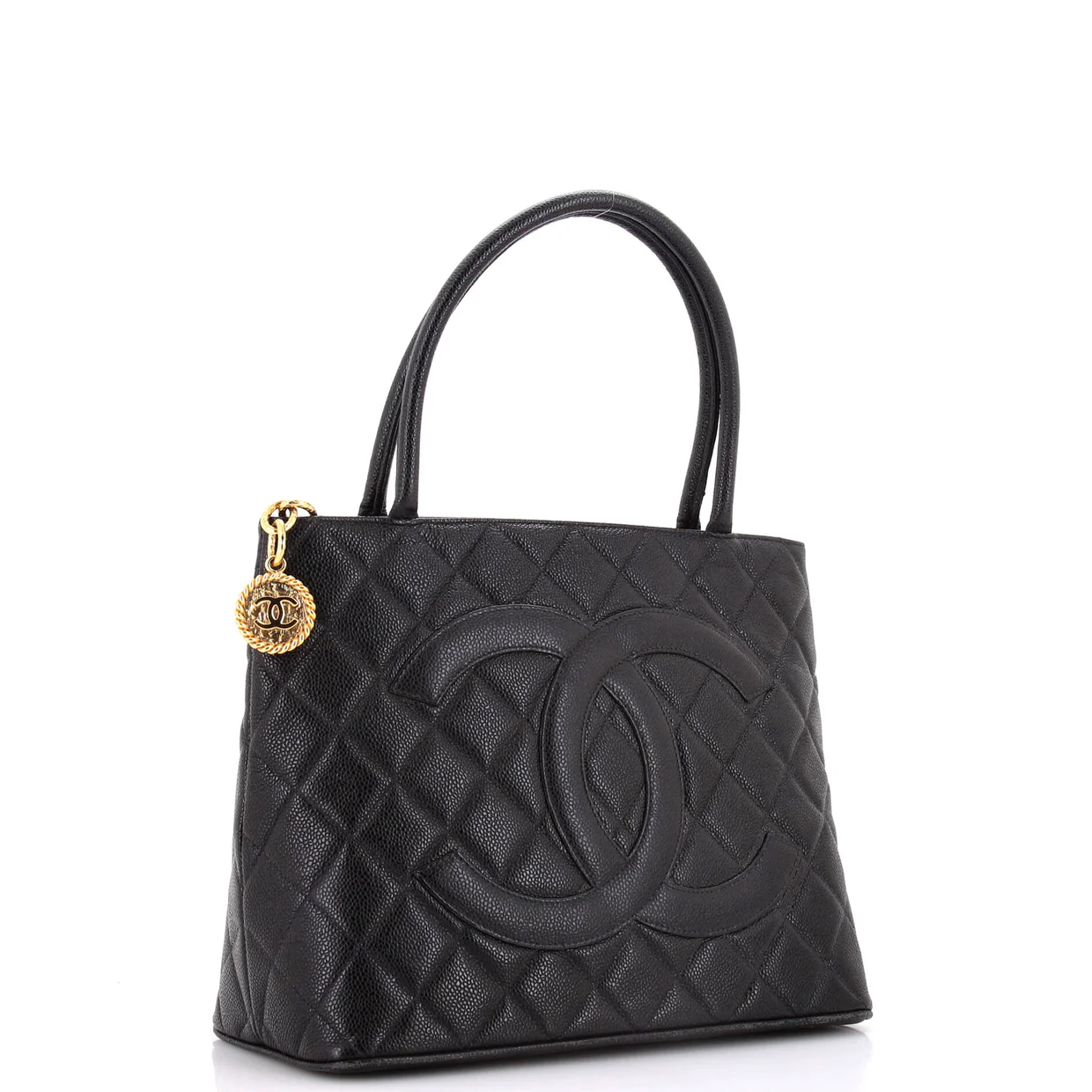 Medallion Tote Quilted Caviar - Deep Luxury