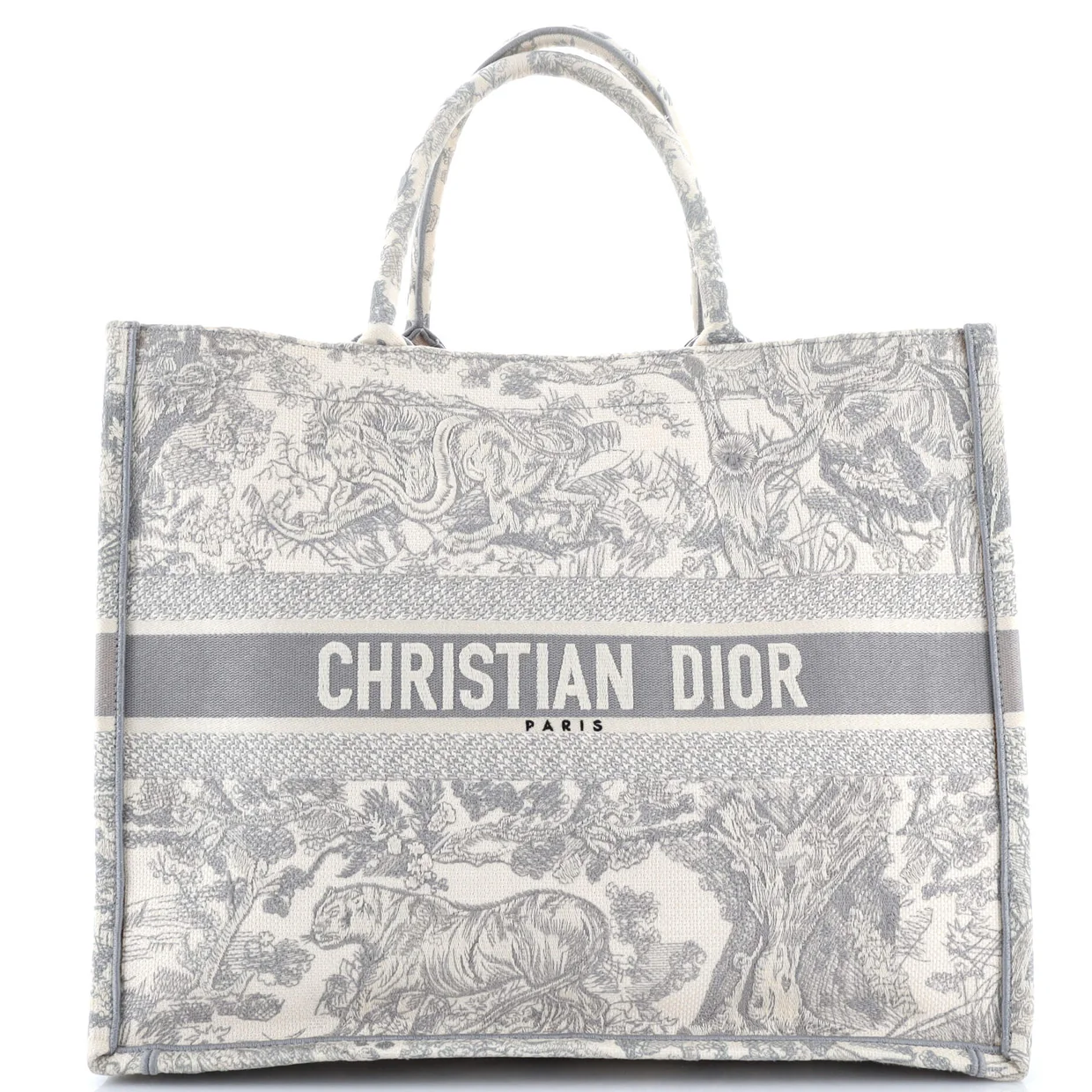 Book Tote Embroidered Canvas Large - Deep Luxury