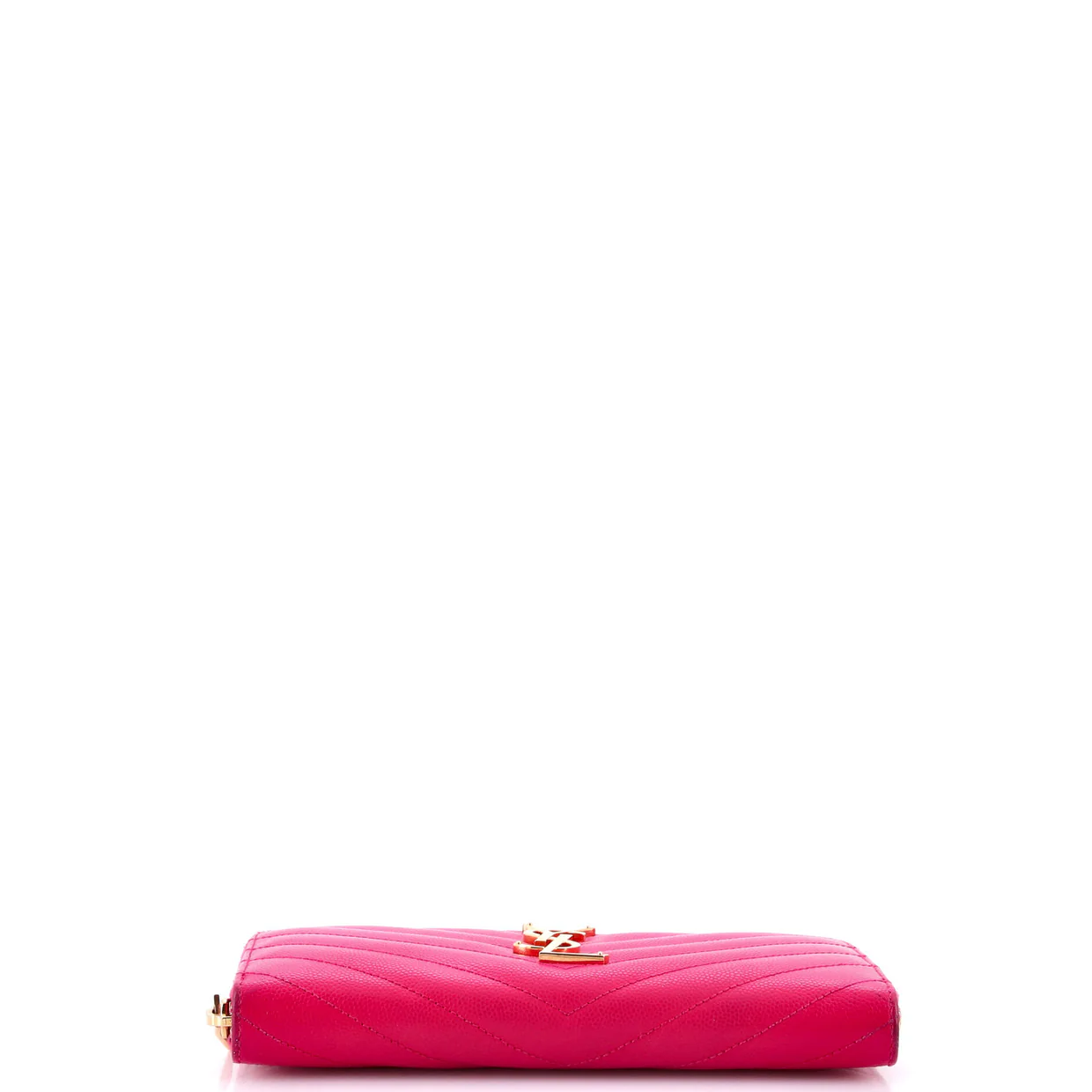 Classic Monogram Zip Around Wallet Matelasse Chevron Leather - Deep Luxury