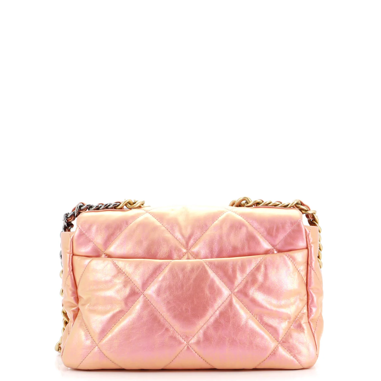 19 Flap Bag Quilted Iridescent Calfskin Large - Deep Luxury