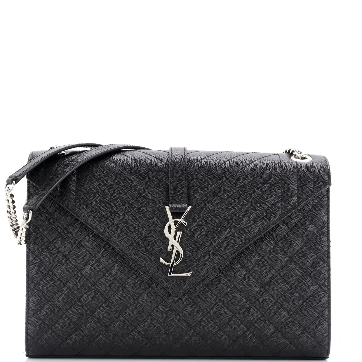 Classic Monogram Envelope Satchel Mixed Matelasse Leather Large - Deep Luxury