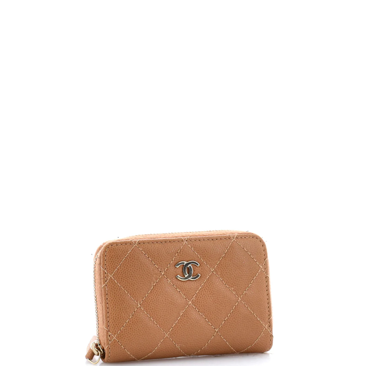 CC Zip Coin Purse Quilted Caviar Small - Deep Luxury