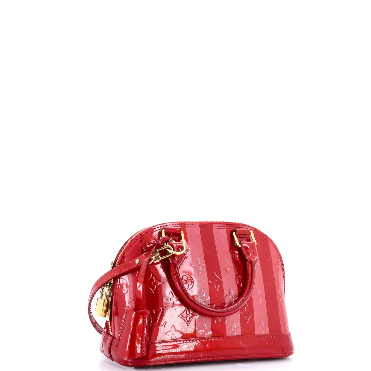 Alma Handbag Limited Edition Monogram Vernis Rayures BB - Deep Luxury