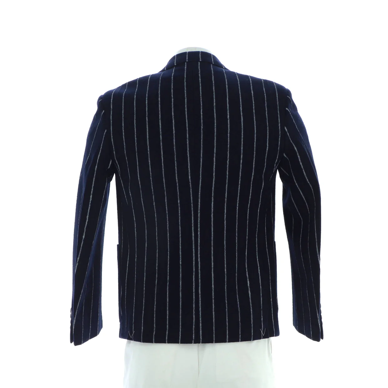 Men's Double Breasted Stripe Jacket Wool Blend - Deep Luxury