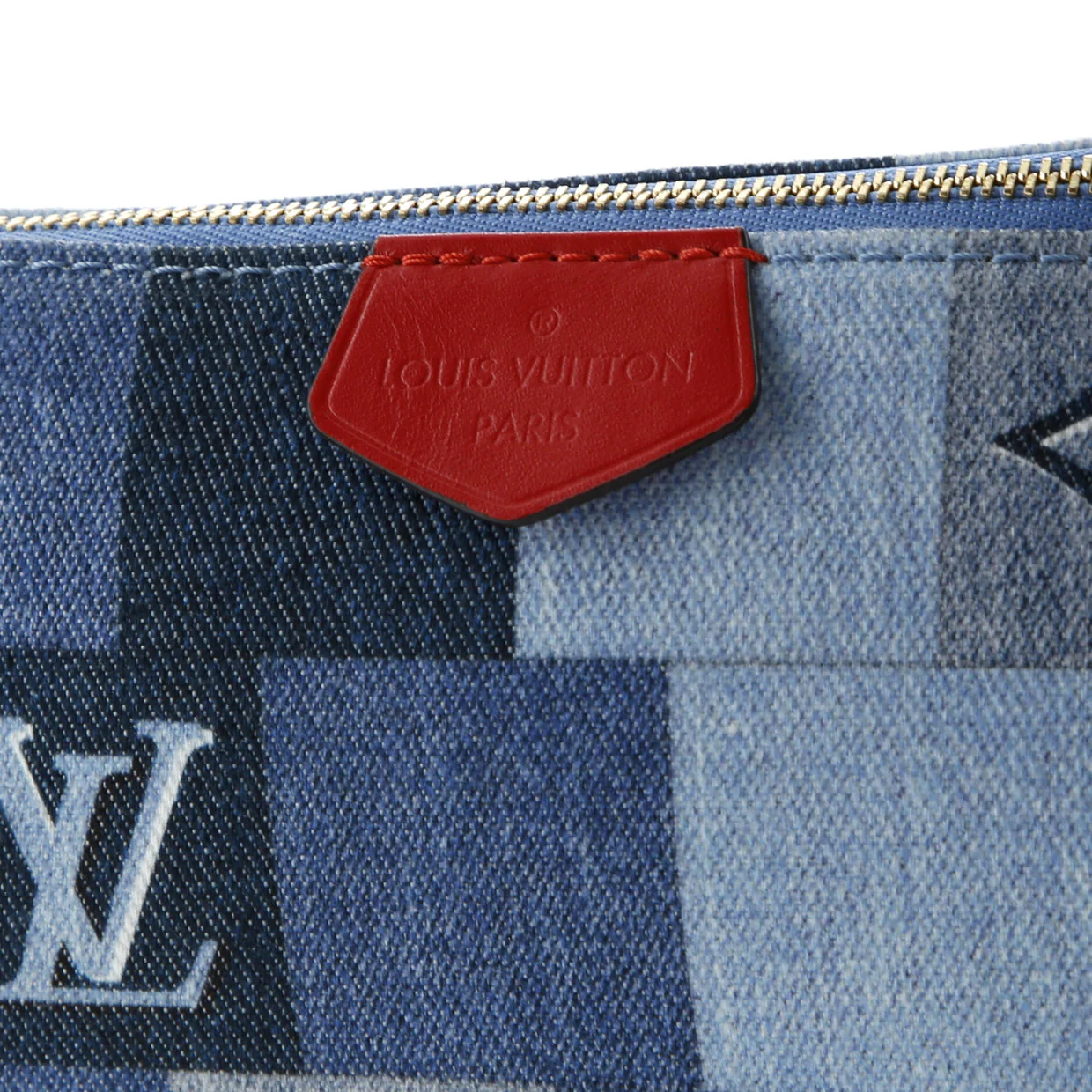 Multi Pochette Accessoires Damier and Monogram Patchwork Denim - Deep Luxury