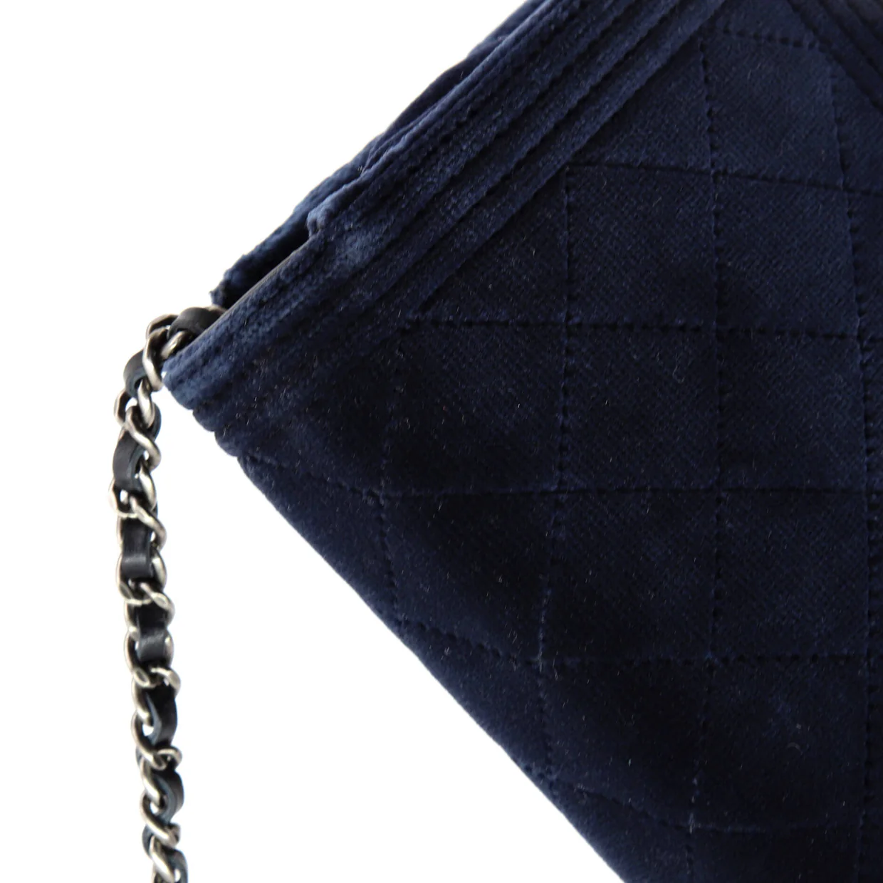 Boy Wallet on Chain Quilted Velvet - Deep Luxury