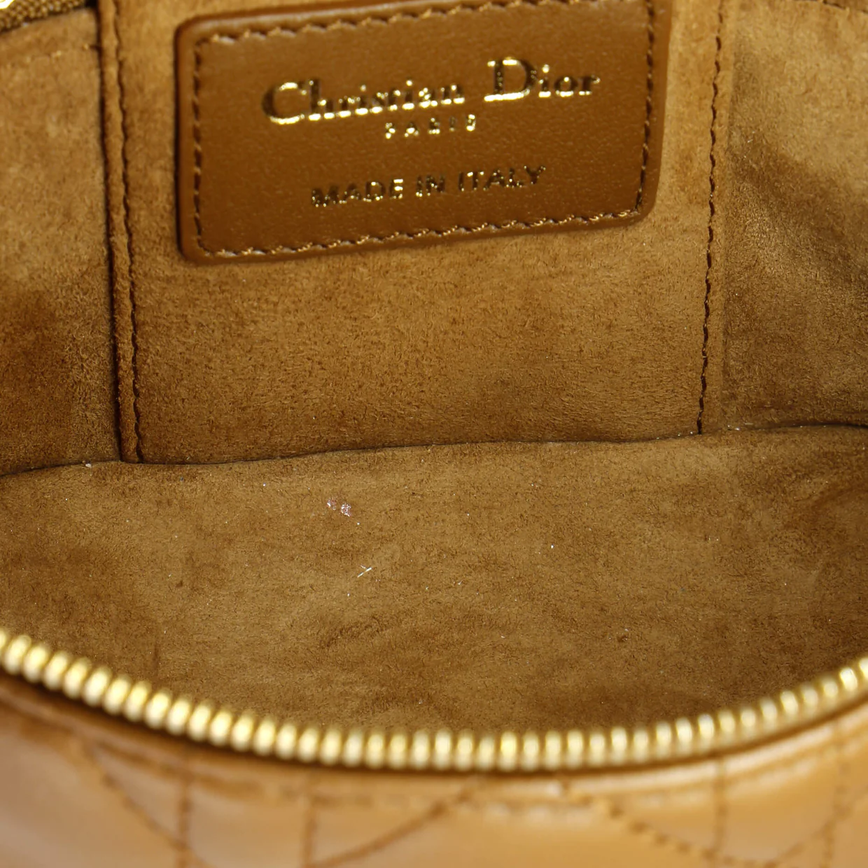 Lady Dior Vanity Case Cannage Quilt Lambskin Micro - Deep Luxury