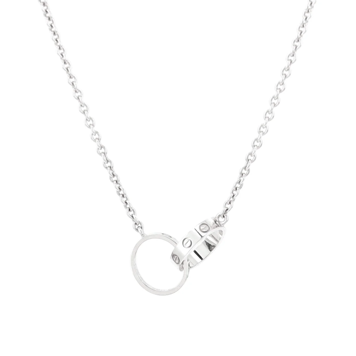 Love Interlocking Necklace 18K White Gold - Deep Luxury
