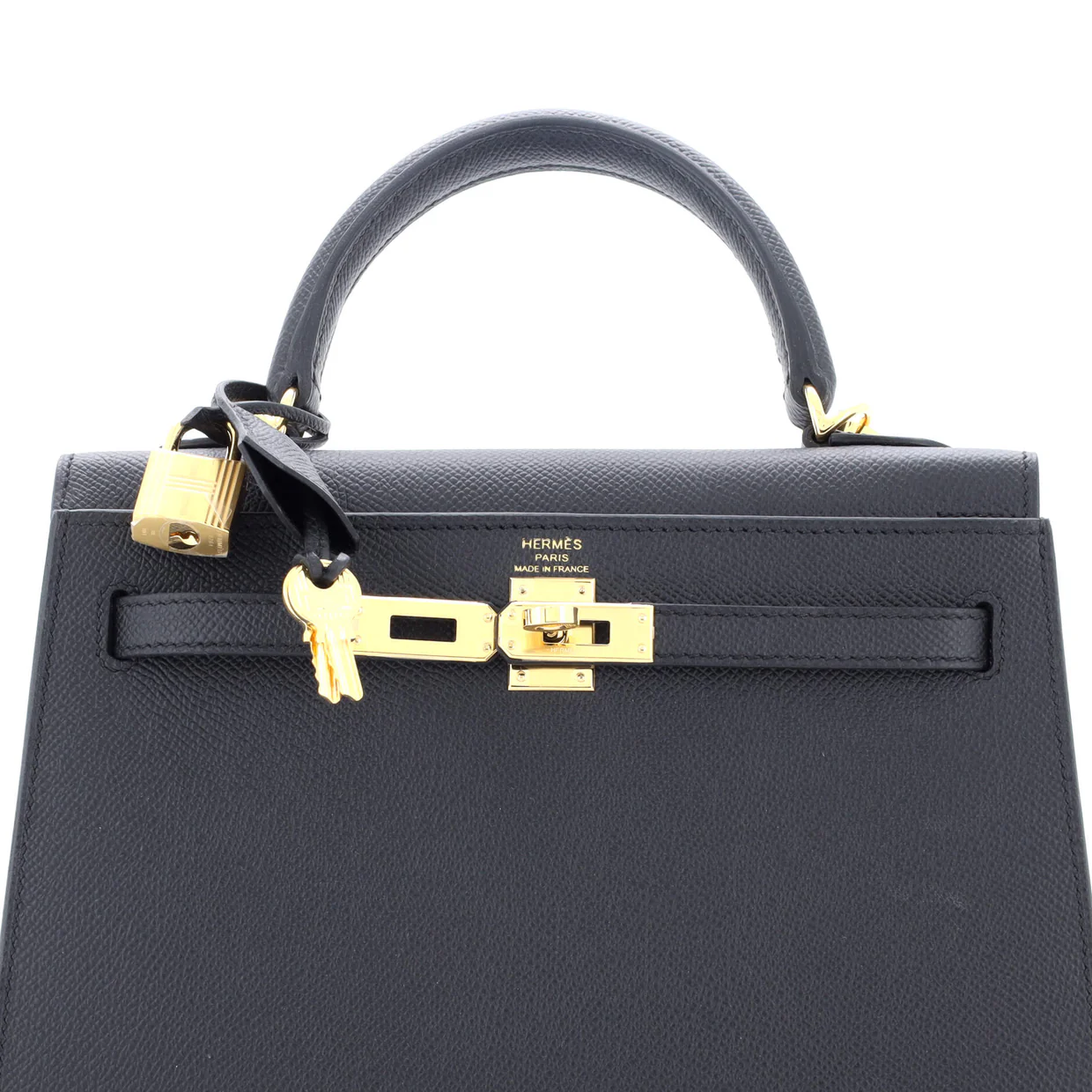 Kelly Handbag Noir Epsom with Gold Hardware 25 - Deep Luxury