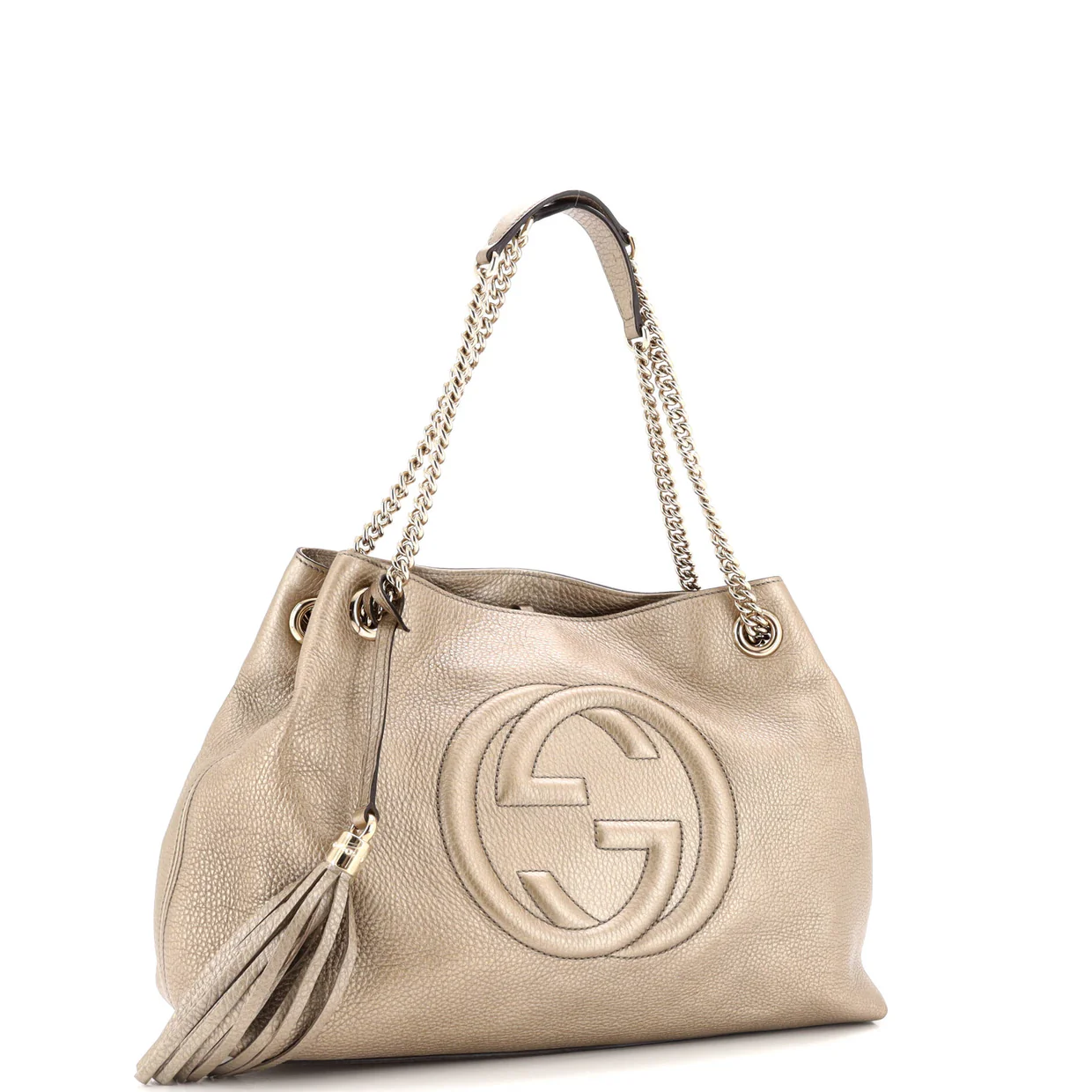 Soho Chain Strap Shoulder Bag Leather Medium - Deep Luxury