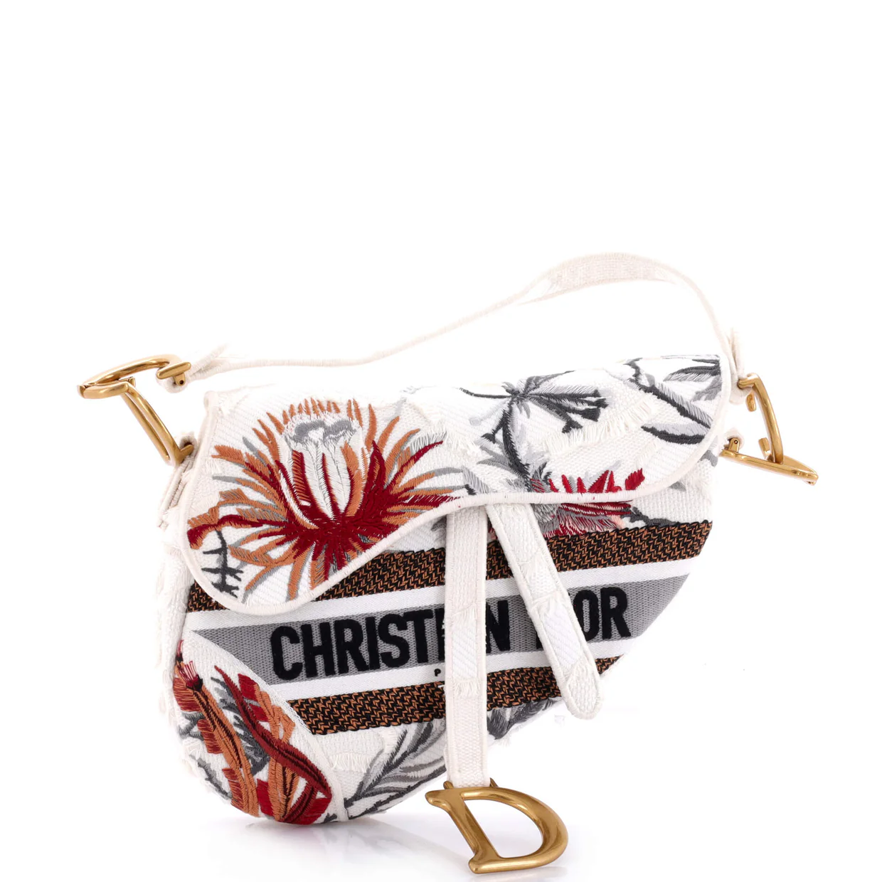Saddle Bag Logo Embroidered Canvas Medium - Deep Luxury