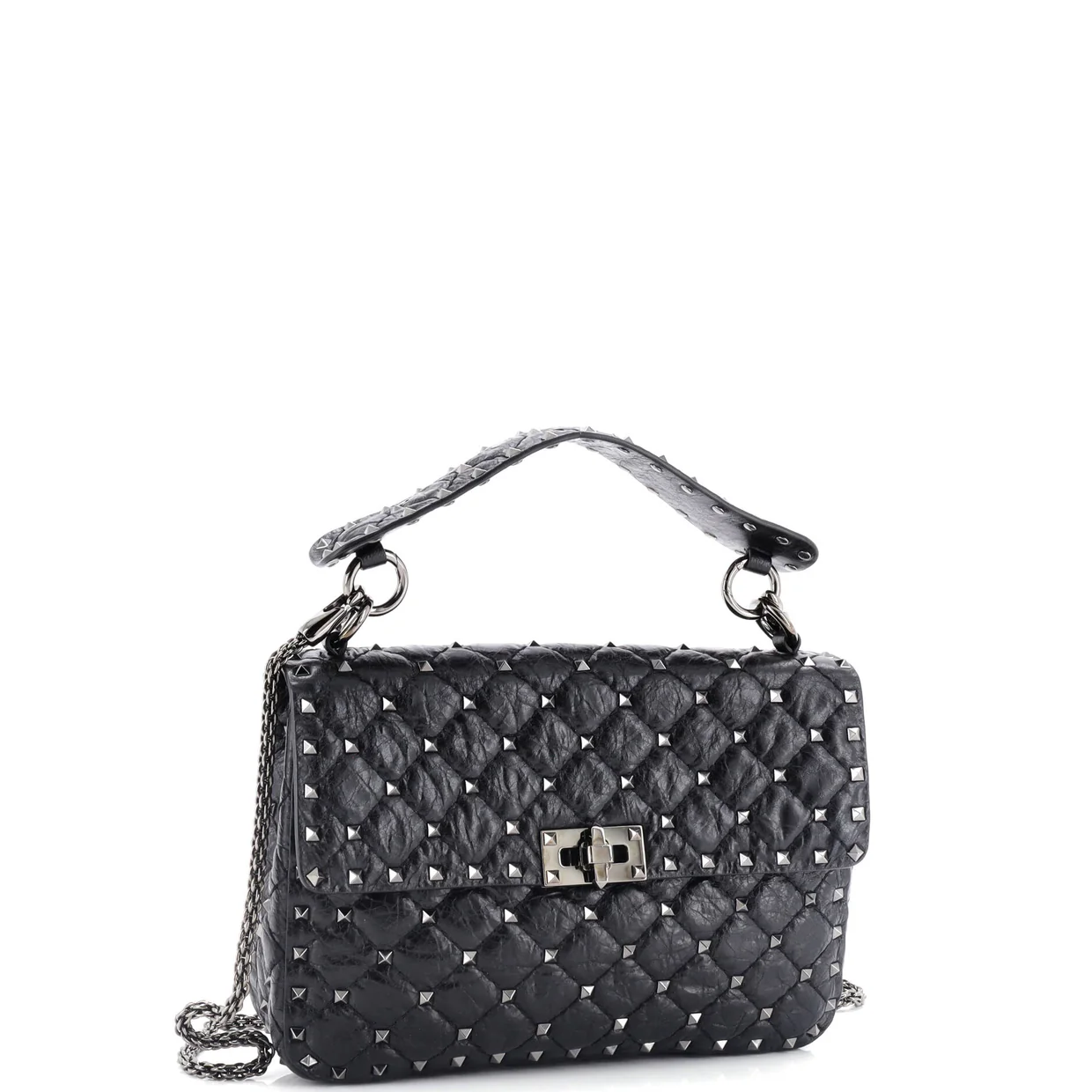 Rockstud Spike Flap Bag Quilted Leather Medium - Deep Luxury