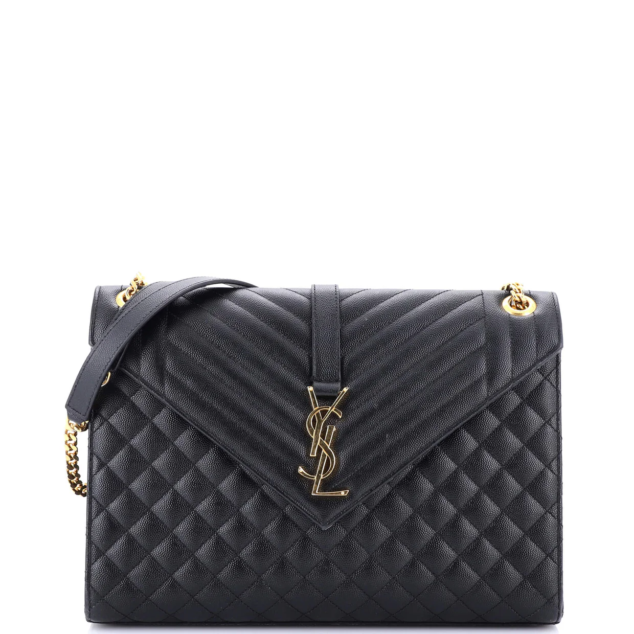 Classic Monogram Envelope Satchel Mixed Matelasse Leather Large - Deep Luxury
