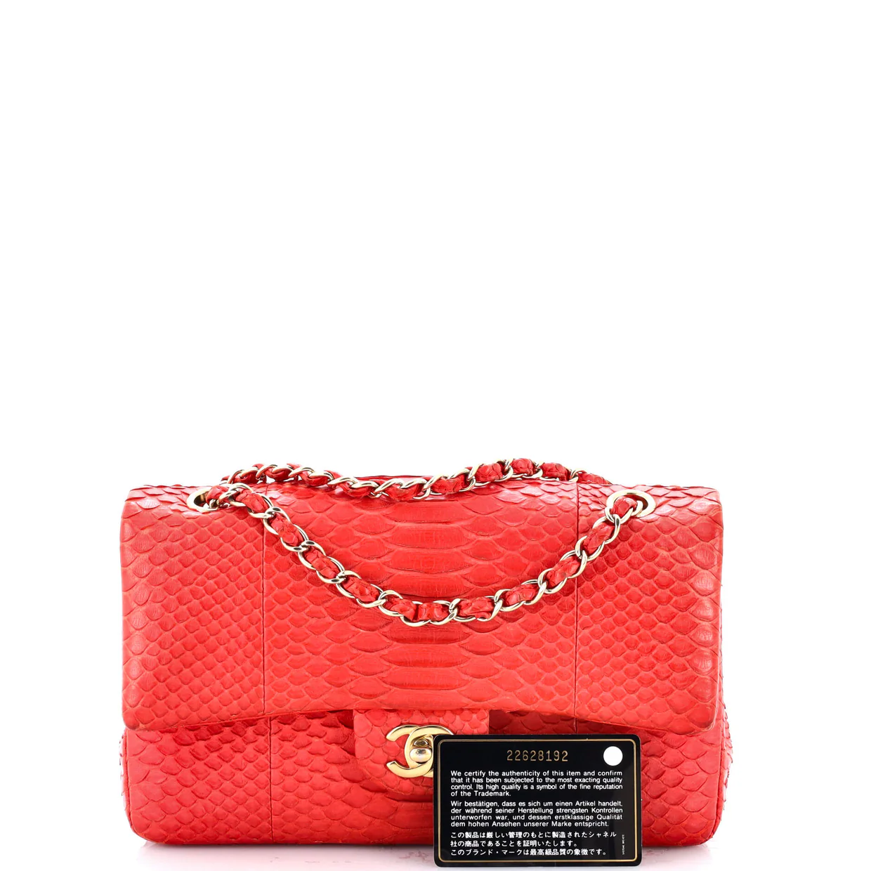 Classic Double Flap Bag Python Medium - Deep Luxury