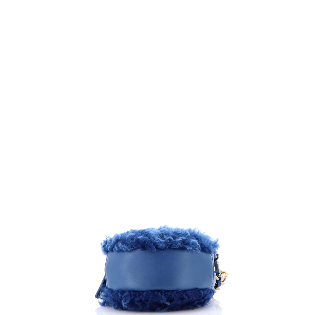 19 Round Clutch with Chain Quilted Shearling - Deep Luxury