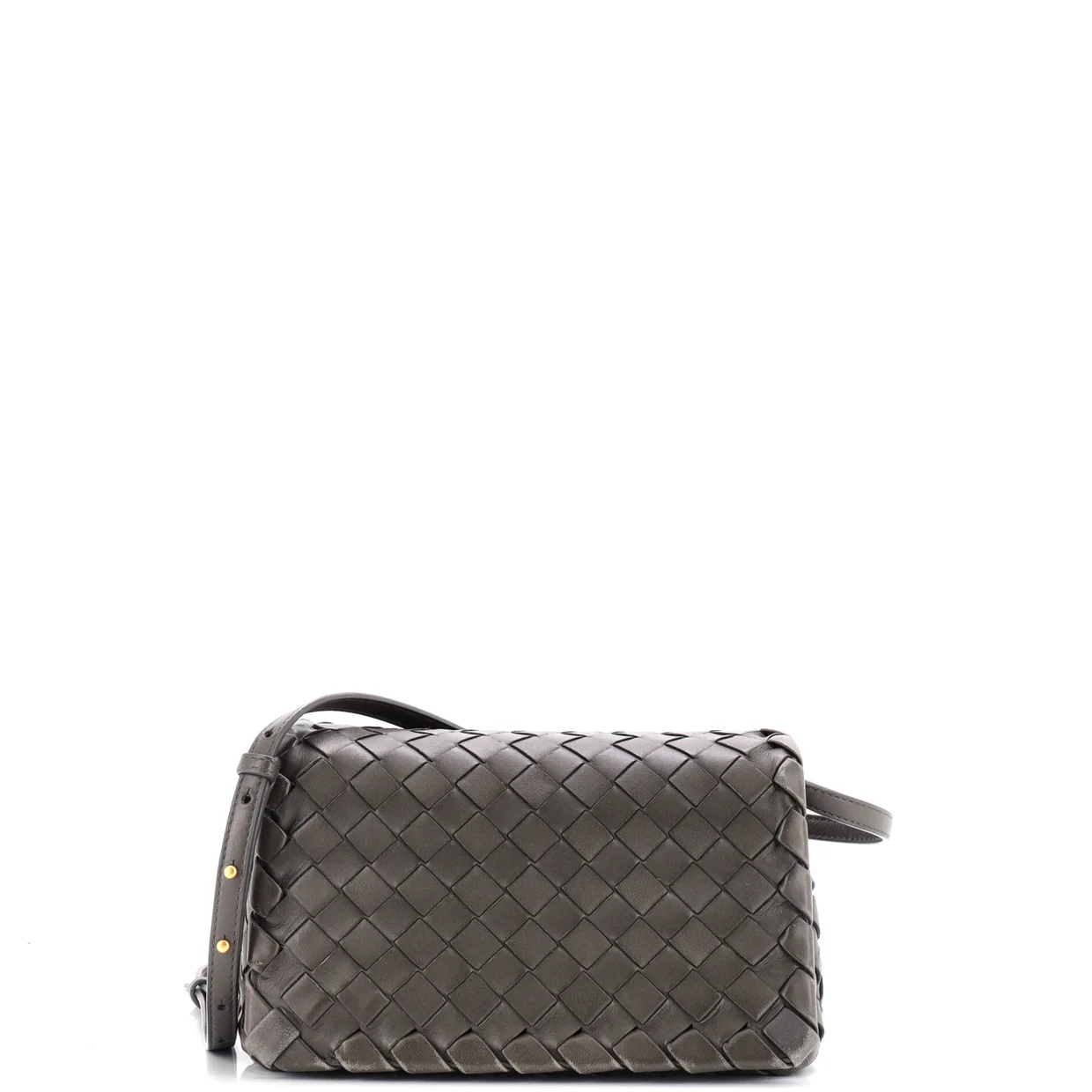 Full Flap Crossbody Bag Intrecciato Leather Small - Deep Luxury