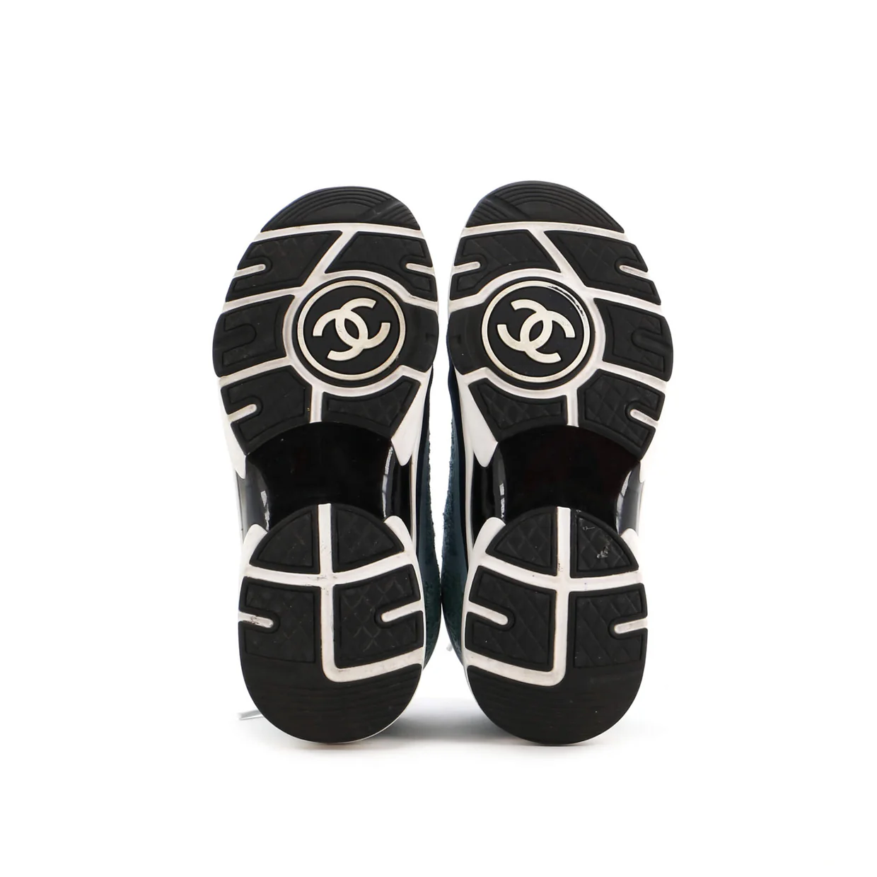Women's CC Cap Toe Logo Sneakers Suede and Tweed - Deep Luxury