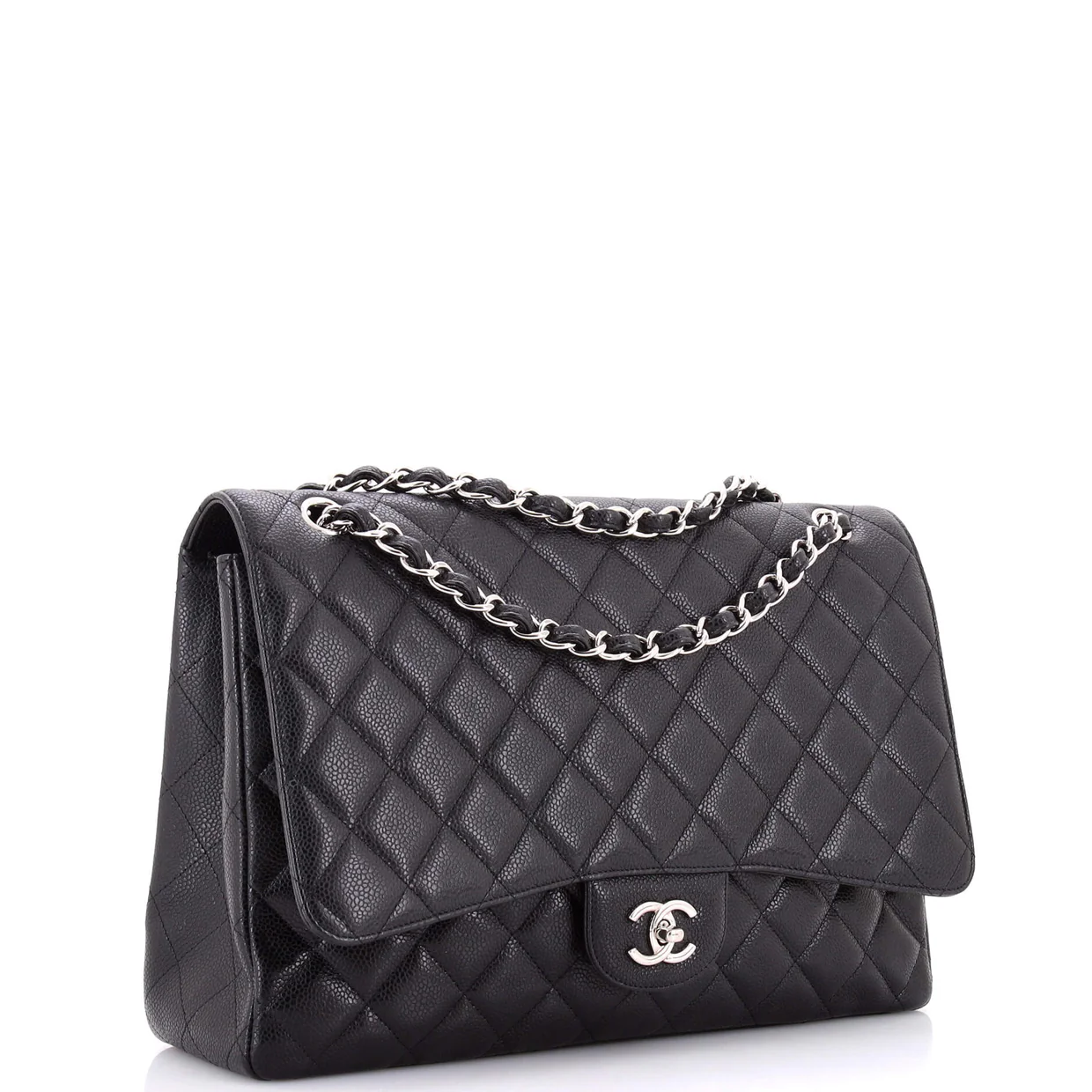 Vintage Classic Single Flap Bag Quilted Caviar Maxi - Deep Luxury
