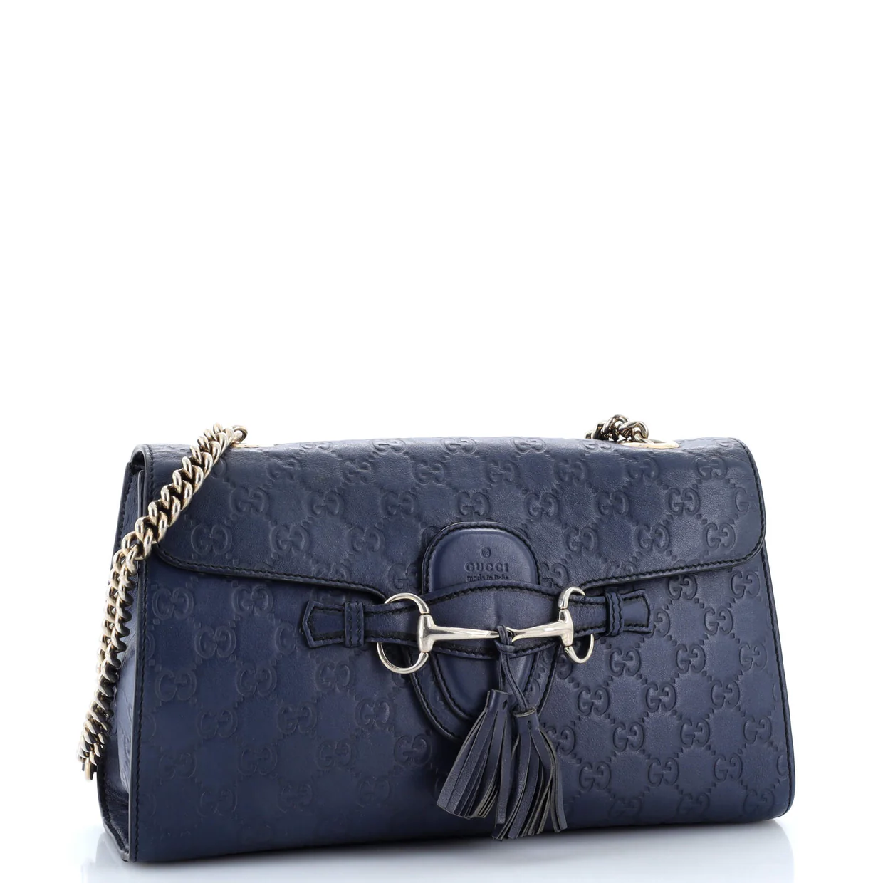 Emily Chain Flap Bag Guccissima Leather Medium - Deep Luxury