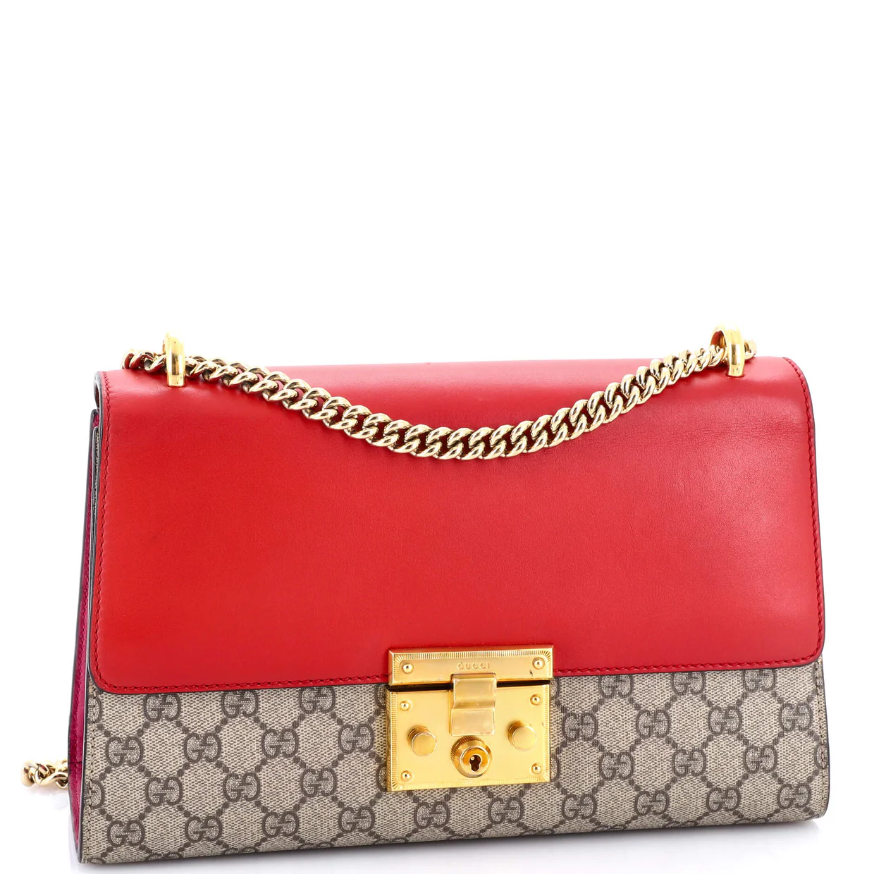 Padlock Shoulder Bag GG Coated Canvas and Leather Medium - Deep Luxury