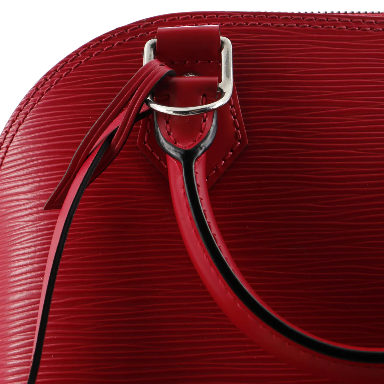 Alma Handbag Epi Leather with Logo Jacquard Strap BB - Deep Luxury