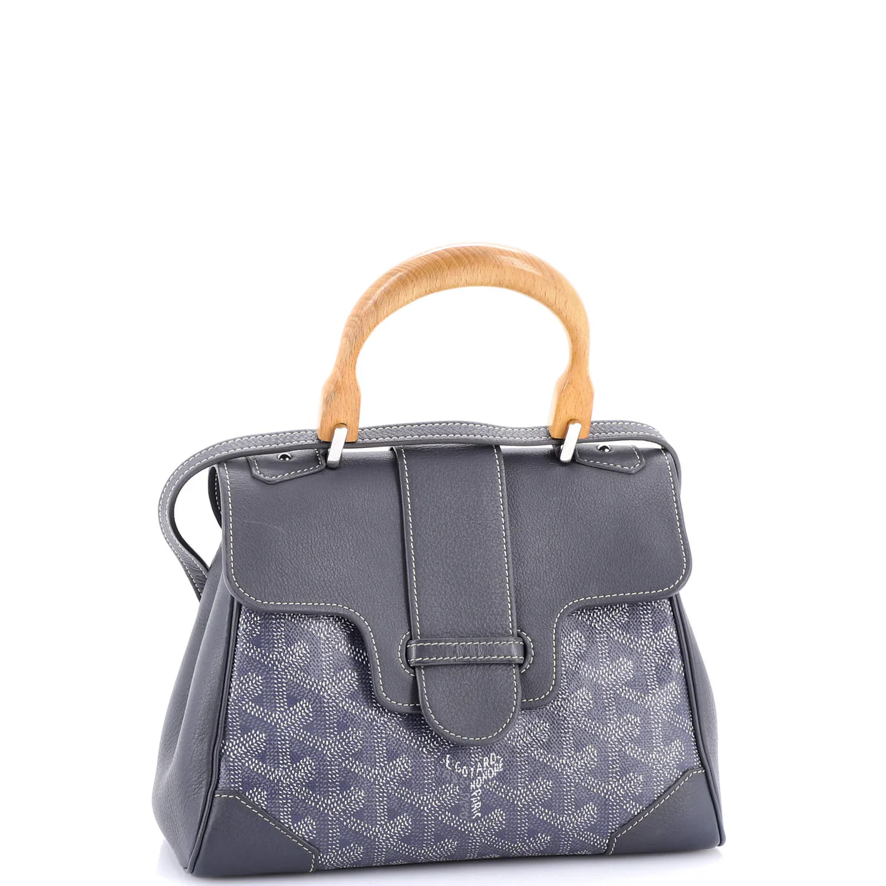 Saigon Top Handle Bag Coated Canvas with Leather Mini - Deep Luxury