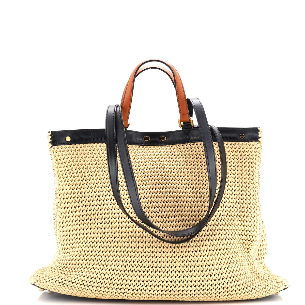 Peekaboo X-Tote Raffia Medium - Deep Luxury