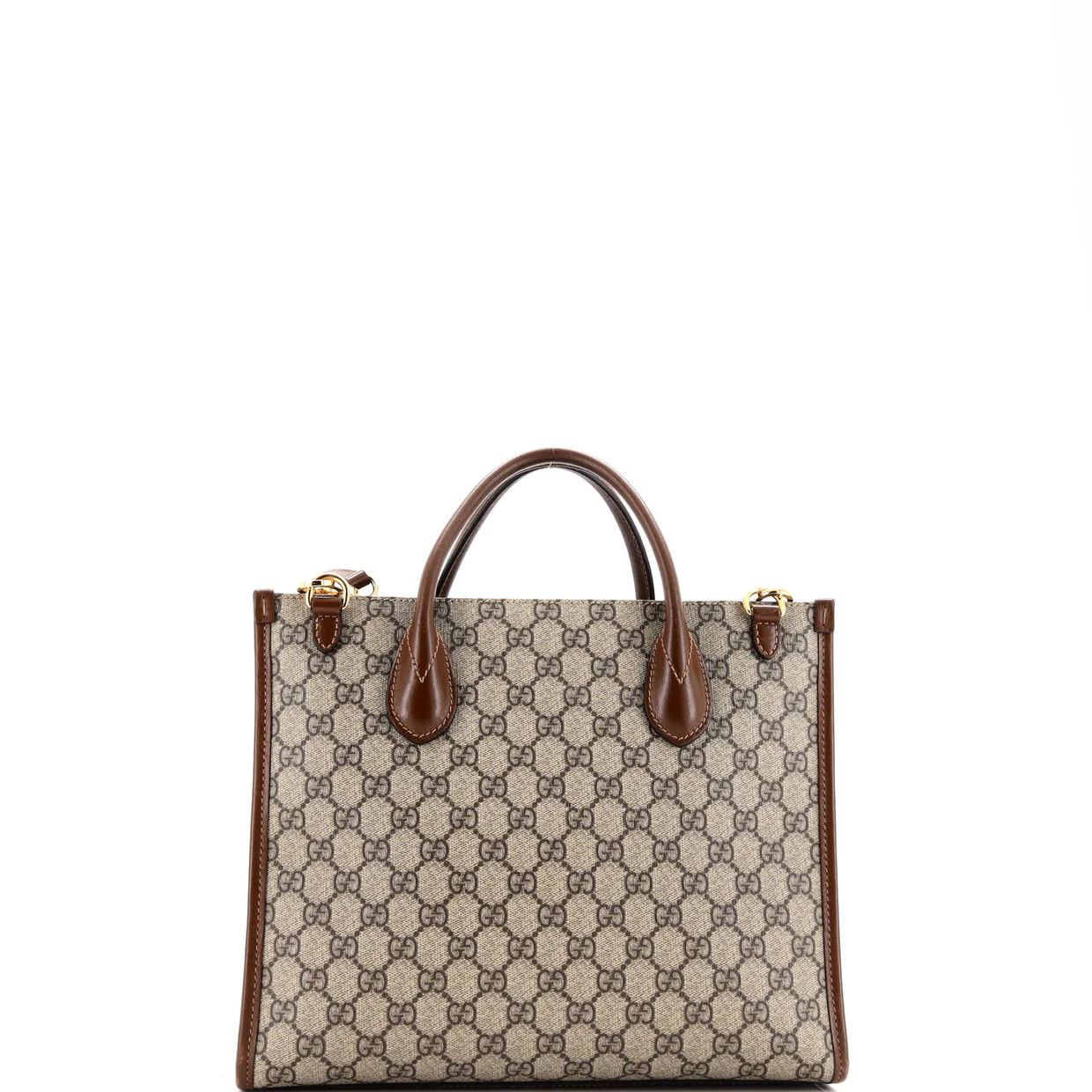 Structured Top Handle Open Tote GG Coated Canvas Small - Deep Luxury