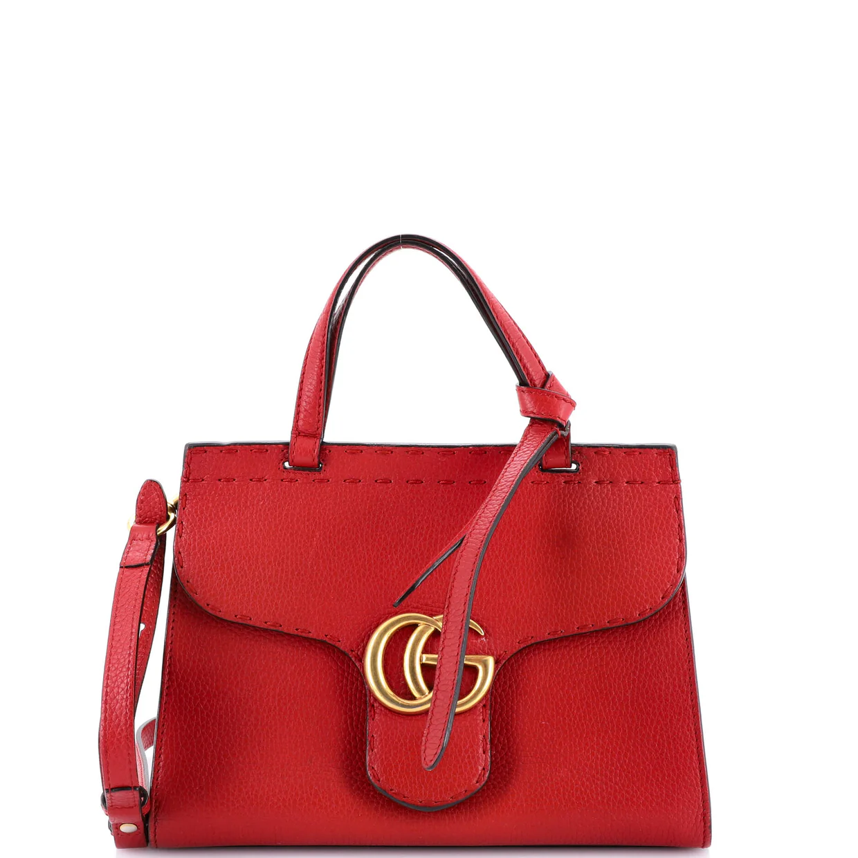 GG Marmont Top Handle Bag Leather Mini - Deep Luxury