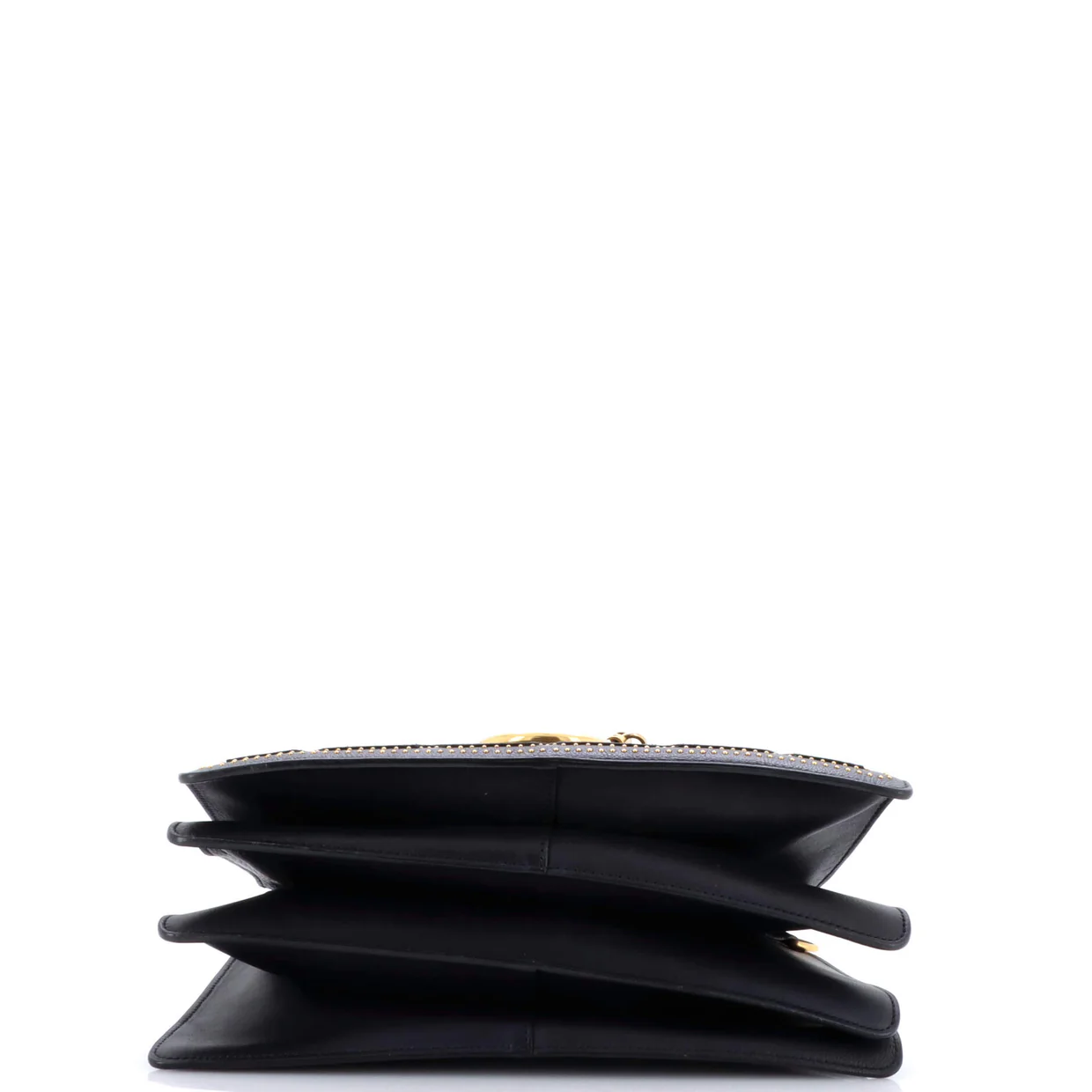 Faye Shoulder Bag Studded Leather and Suede Medium - Deep Luxury