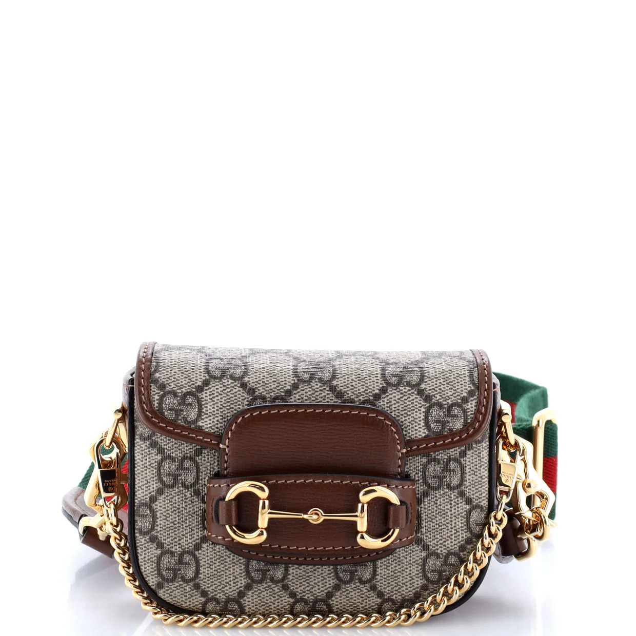 Horsebit 1955 Flap Wallet with Strap GG Coated Canvas - Deep Luxury