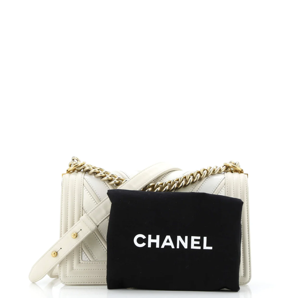 Boy Flap Bag Chevron Caviar and Calfskin Old Medium - Deep Luxury