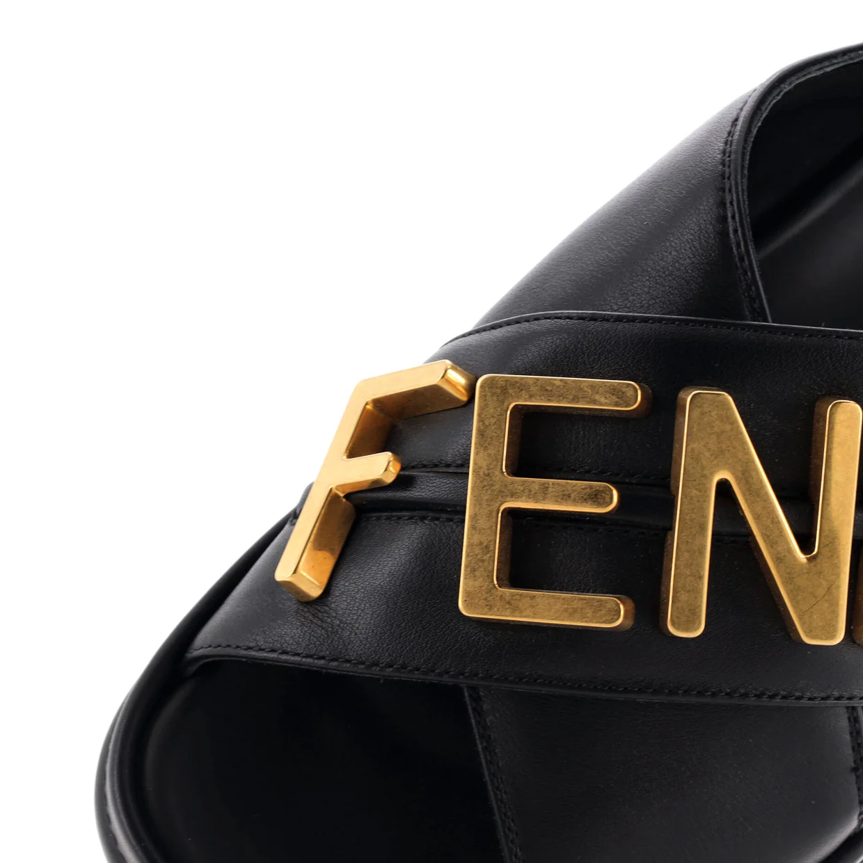 Women's Fendigraphy Slide Sandals Leather - Deep Luxury