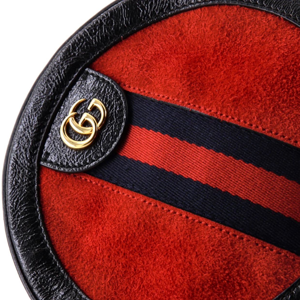 Ophidia Round Shoulder Bag Suede Mini - Deep Luxury