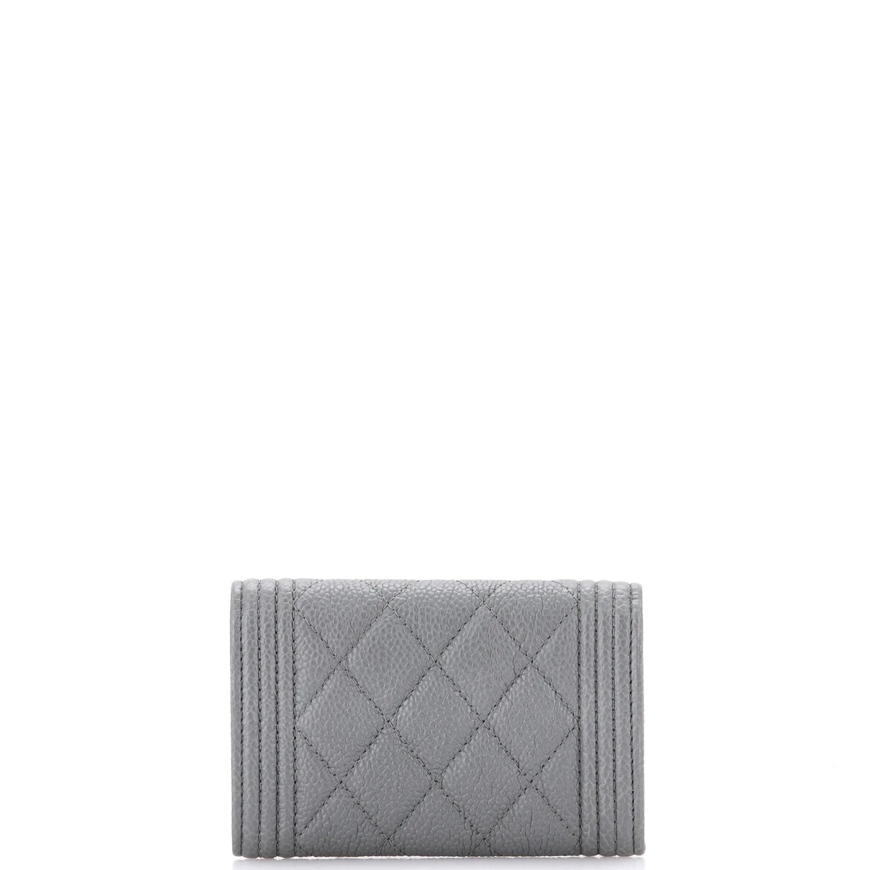 Boy Flap Card Case Quilted Caviar - Deep Luxury