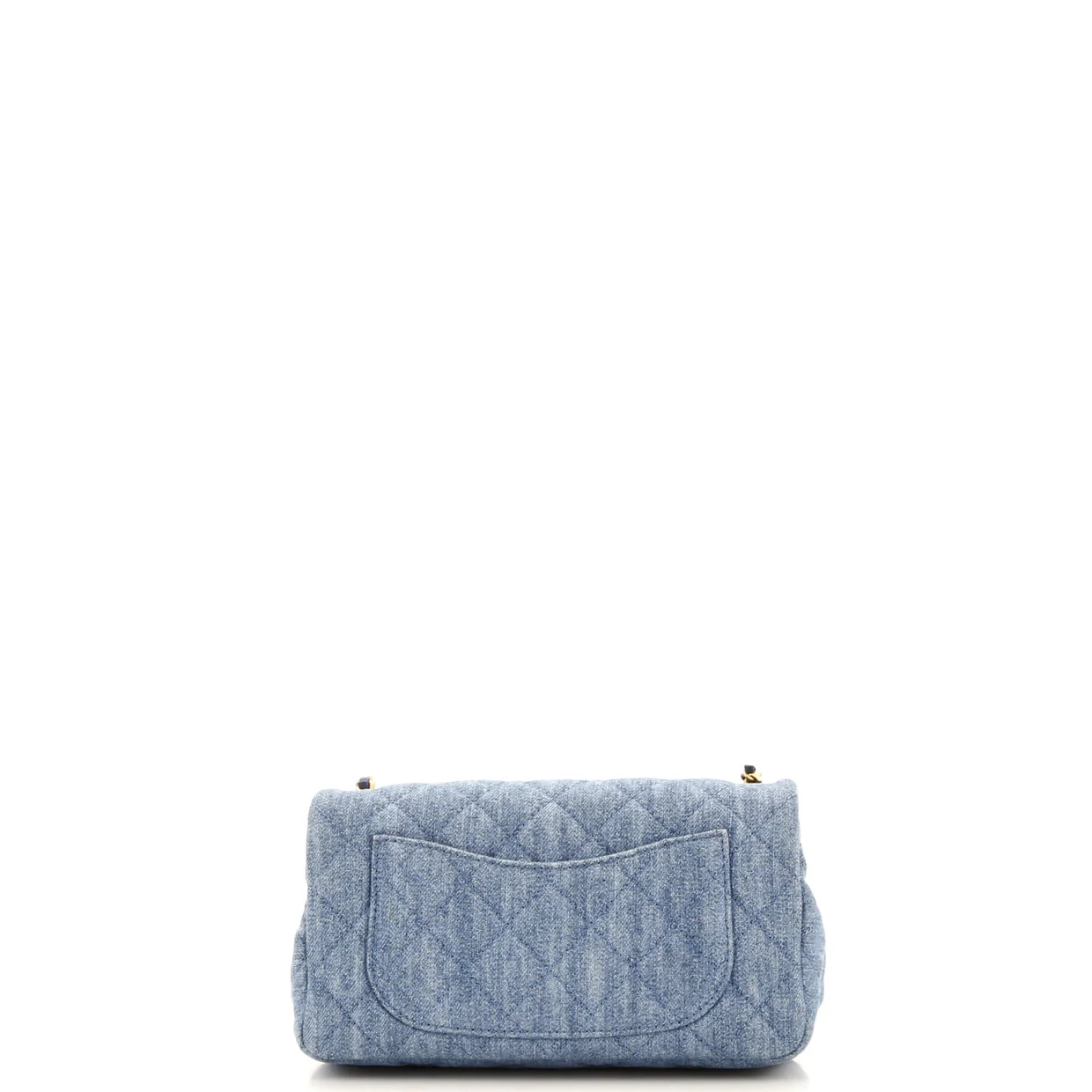 Pearl Crush Flap Bag Quilted Denim Mini - Deep Luxury