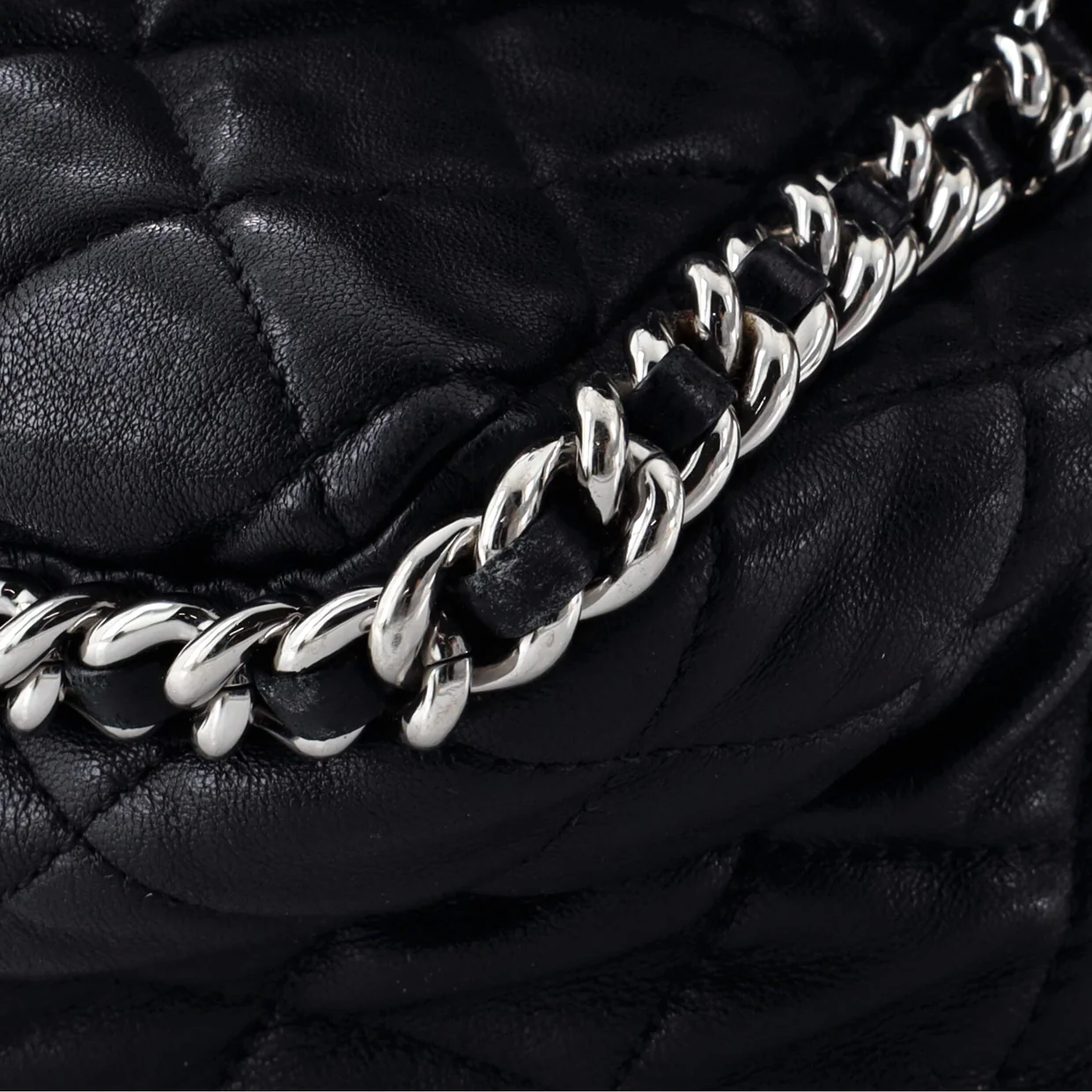 Chain Around Flap Bag Quilted Leather Maxi - Deep Luxury