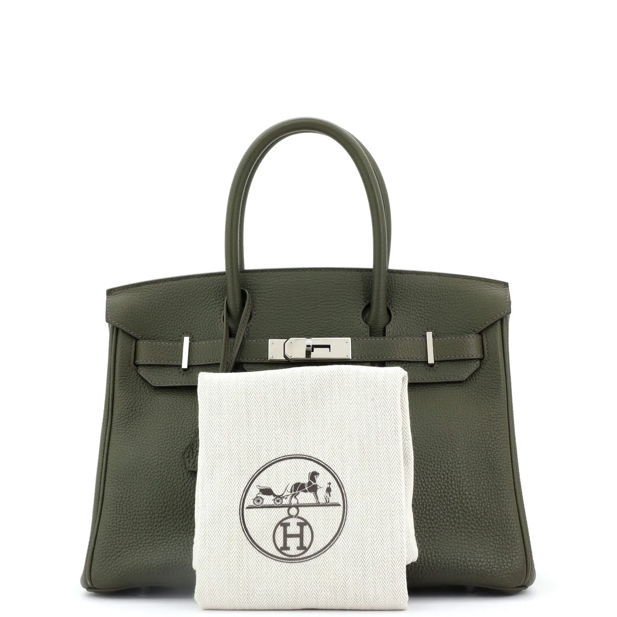 Birkin Handbag Vert Bronze Togo with Palladium Hardware 30 - Deep Luxury